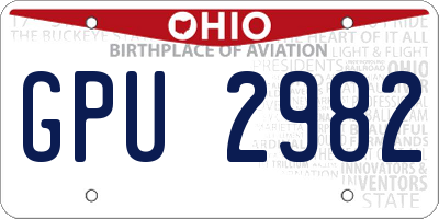 OH license plate GPU2982
