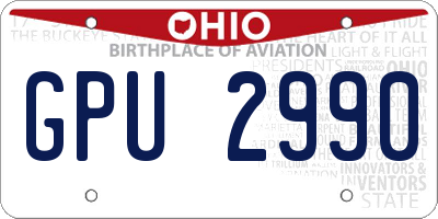 OH license plate GPU2990