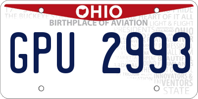 OH license plate GPU2993