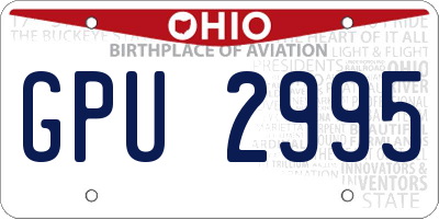 OH license plate GPU2995