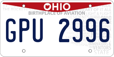 OH license plate GPU2996