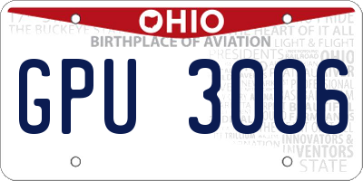 OH license plate GPU3006