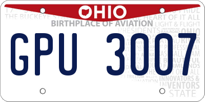 OH license plate GPU3007