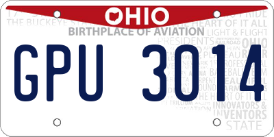 OH license plate GPU3014