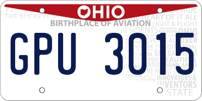 OH license plate GPU3015