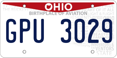 OH license plate GPU3029