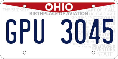 OH license plate GPU3045