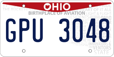 OH license plate GPU3048