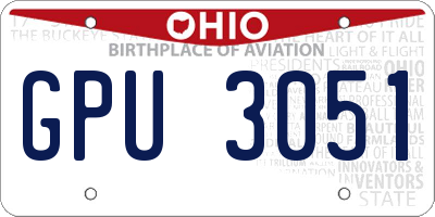 OH license plate GPU3051