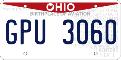 OH license plate GPU3060