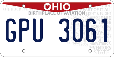 OH license plate GPU3061