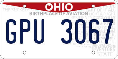 OH license plate GPU3067