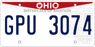 OH license plate GPU3074