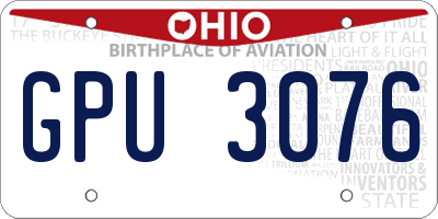 OH license plate GPU3076