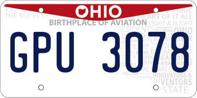 OH license plate GPU3078