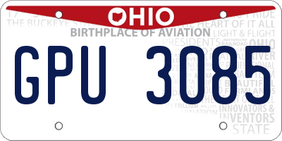 OH license plate GPU3085