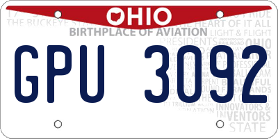 OH license plate GPU3092