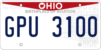 OH license plate GPU3100