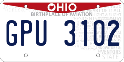 OH license plate GPU3102