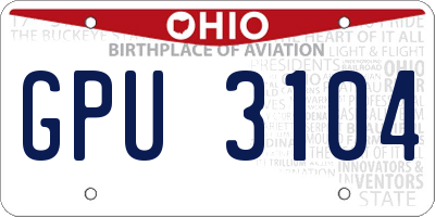 OH license plate GPU3104