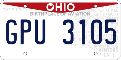 OH license plate GPU3105