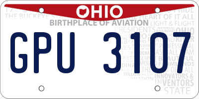OH license plate GPU3107