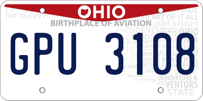 OH license plate GPU3108