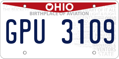 OH license plate GPU3109