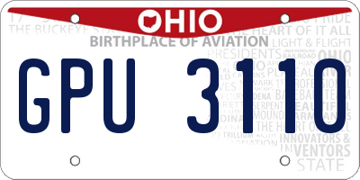 OH license plate GPU3110