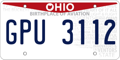 OH license plate GPU3112