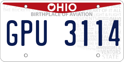OH license plate GPU3114