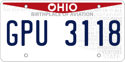 OH license plate GPU3118