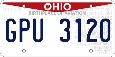 OH license plate GPU3120