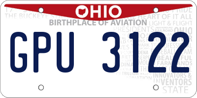 OH license plate GPU3122