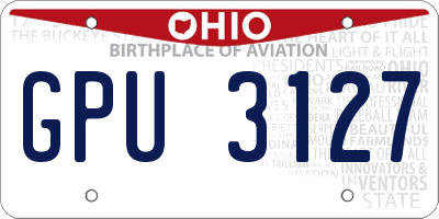 OH license plate GPU3127