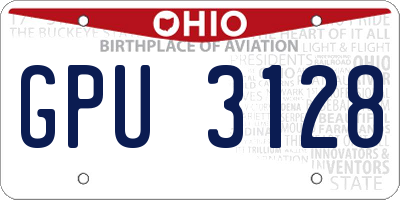 OH license plate GPU3128
