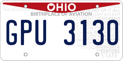 OH license plate GPU3130