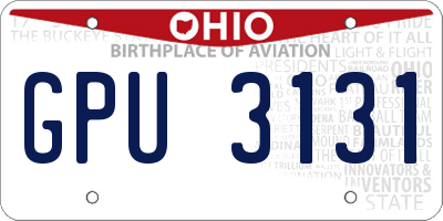 OH license plate GPU3131