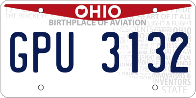 OH license plate GPU3132