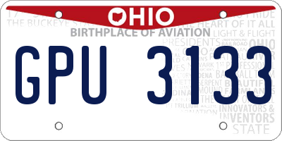 OH license plate GPU3133