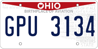 OH license plate GPU3134
