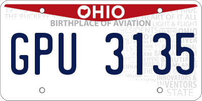 OH license plate GPU3135