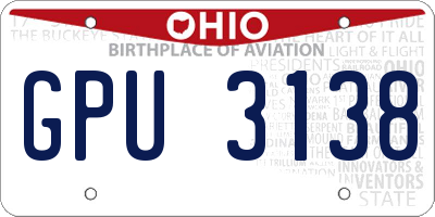 OH license plate GPU3138