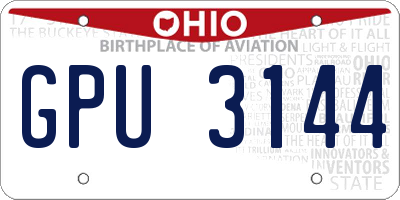 OH license plate GPU3144