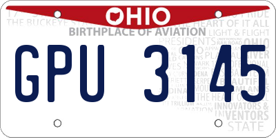 OH license plate GPU3145