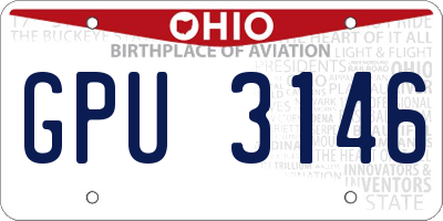 OH license plate GPU3146