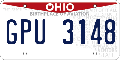 OH license plate GPU3148