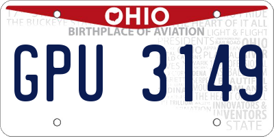 OH license plate GPU3149