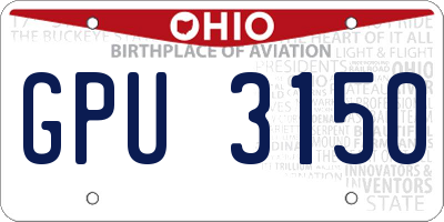 OH license plate GPU3150