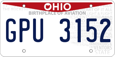 OH license plate GPU3152